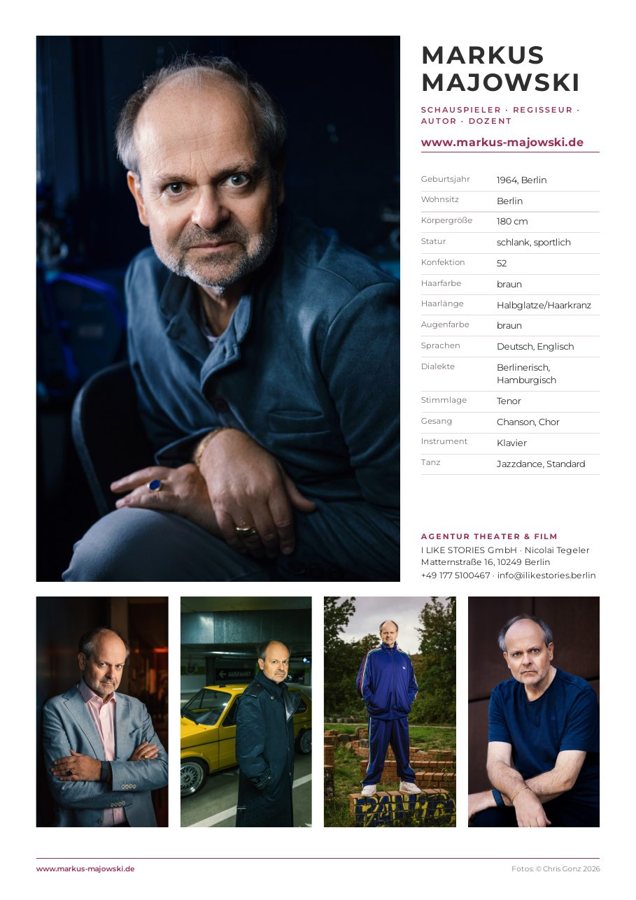 Sedcard Markus Majowski, Seite 1